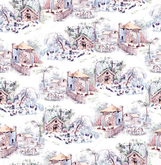 复古印花华亿平台图片