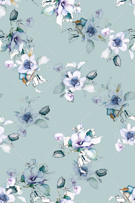 清爽底花卉印花华亿平台图片