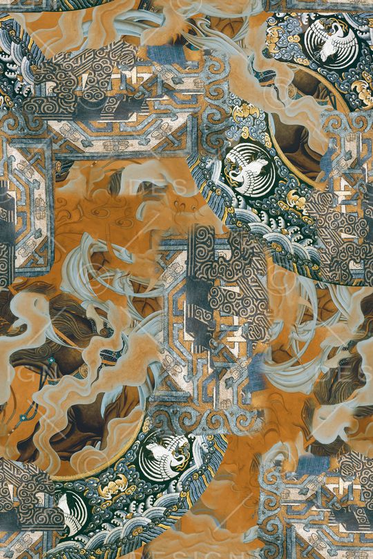 中国风印花华亿平台图片