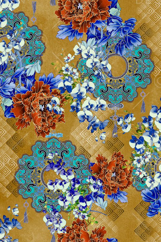 花卉印花华亿平台图片