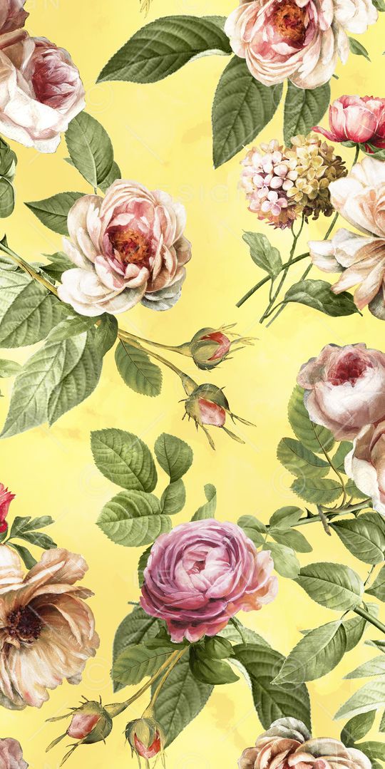 水彩花卉印花华亿平台图片