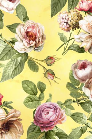 水彩花卉印花华亿平台图片