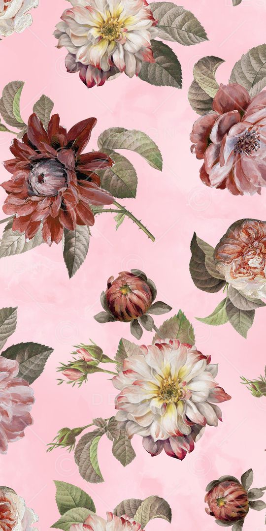 水彩花卉印花华亿平台图片