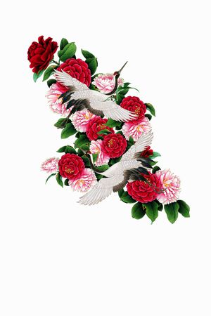 花鸟印花华亿平台图片