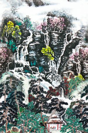 水墨风印花华亿平台图片