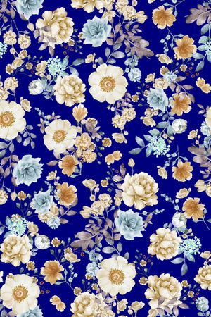 民族花卉印花华亿平台图片