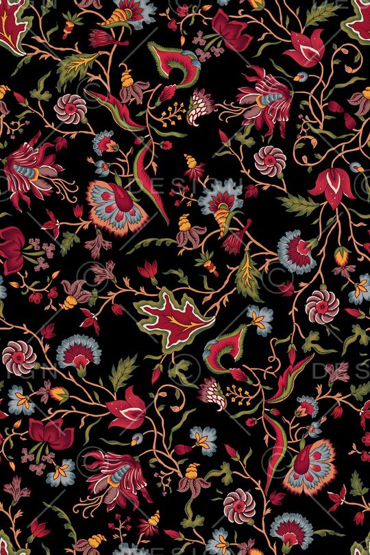 清爽底花卉印花华亿平台图片