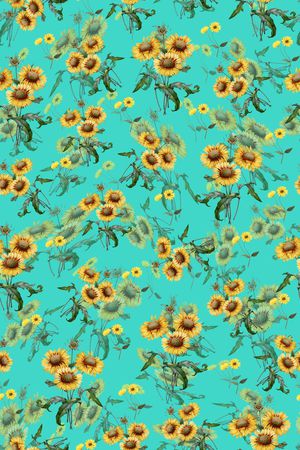 向日葵印花华亿平台图片