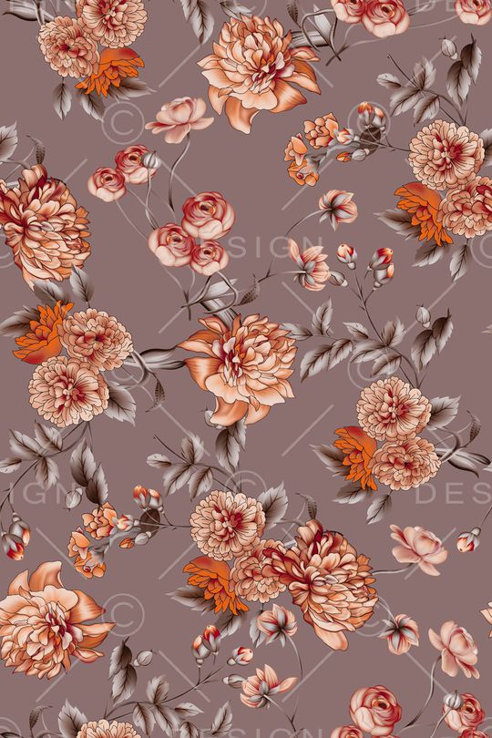 清爽底花卉印花华亿平台图片