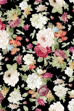 民族花卉印花华亿平台图片