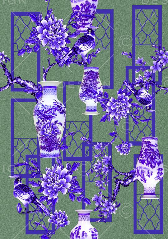 花瓶印花华亿平台图片