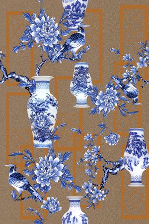 花瓶印花华亿平台图片