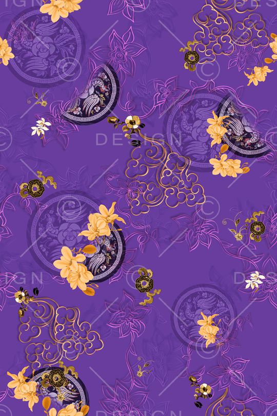 花卉印花华亿平台图片