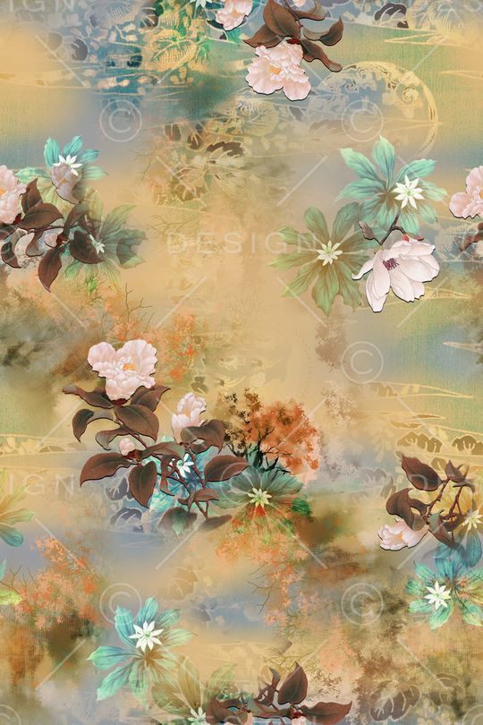 花卉印花华亿平台图片