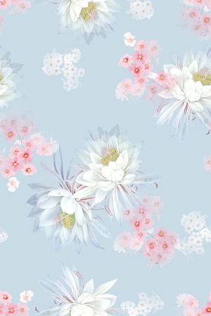 清爽底花卉印花华亿平台图片