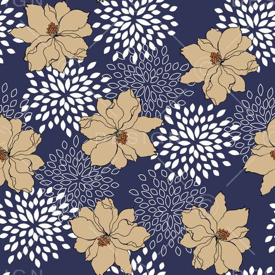 手绘花卉印花华亿平台图片