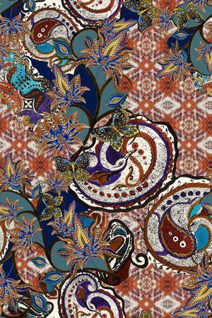 佩斯利印花华亿平台图片