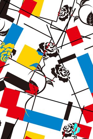 几何花卉印花华亿平台图片