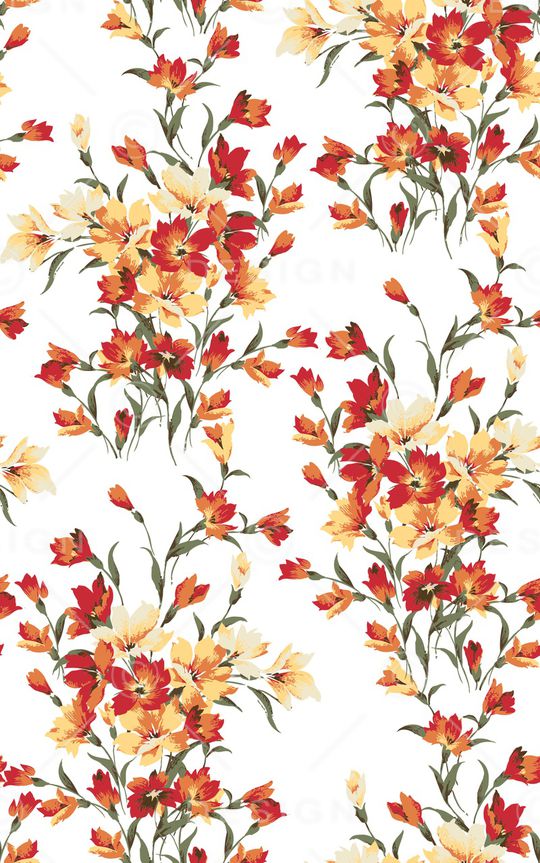 水彩花卉印花华亿平台图片