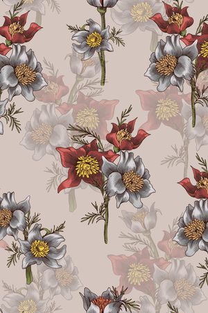 水彩花卉印花华亿平台图片