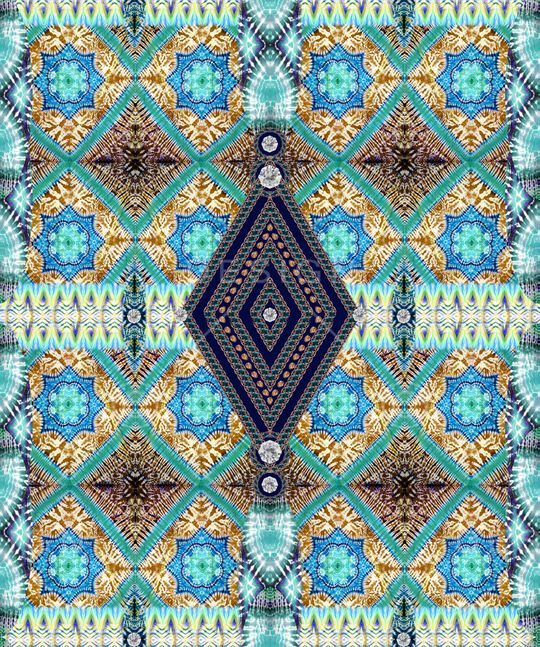 几何花卉印花华亿平台图片