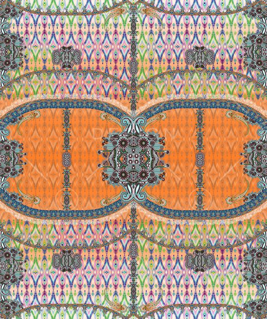 几何花卉印花华亿平台图片