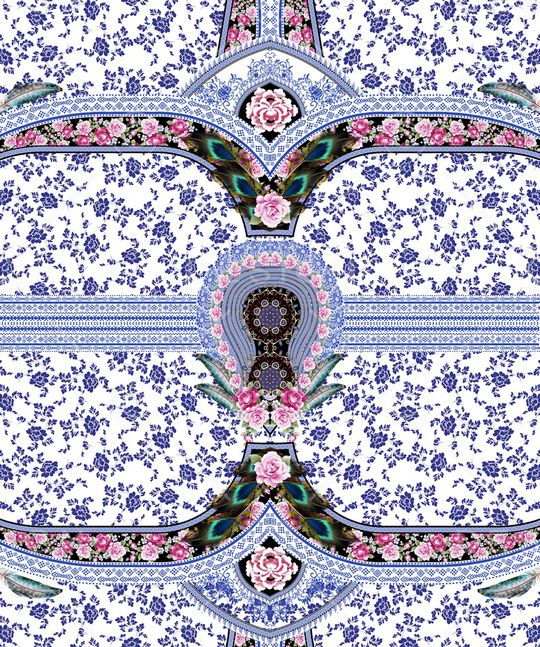 几何花卉印花华亿平台图片