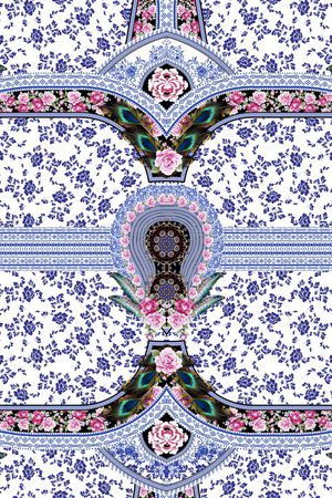 几何花卉印花华亿平台图片