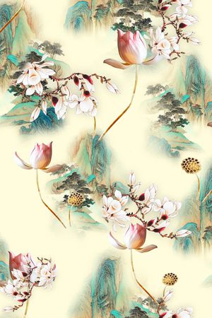 花卉印花华亿平台图片