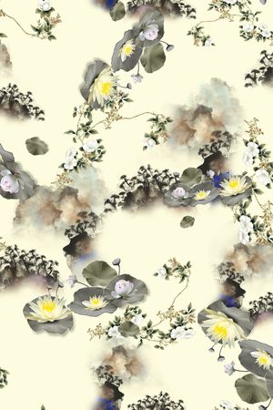 花卉印花华亿平台图片