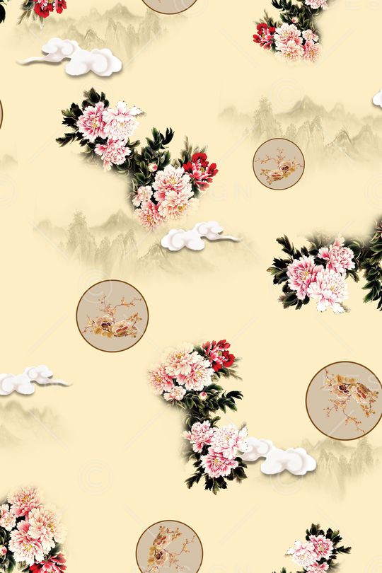 花卉印花华亿平台图片