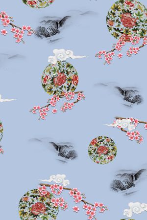 花卉印花华亿平台图片