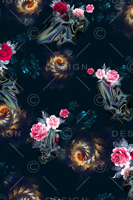 花卉印花华亿平台图片