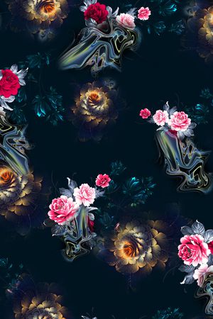 花卉印花华亿平台图片