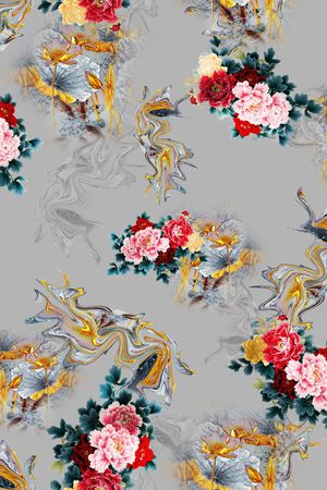 花卉印花华亿平台图片