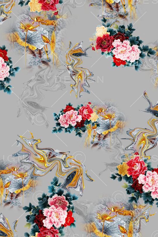 花卉印花华亿平台图片