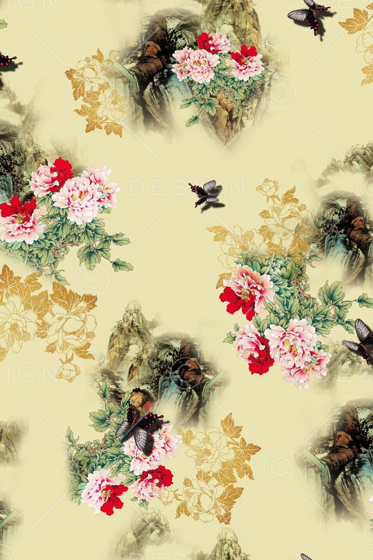 花卉印花华亿平台图片