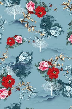 花卉印花华亿平台图片