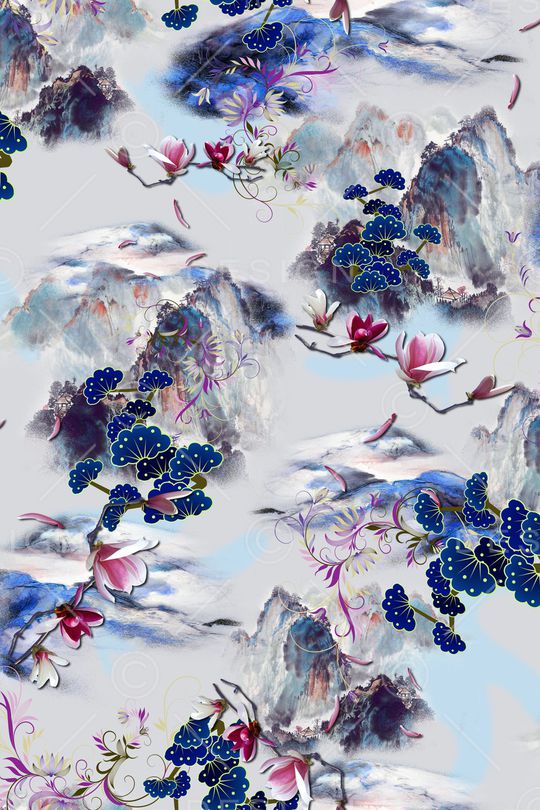 花卉印花华亿平台图片