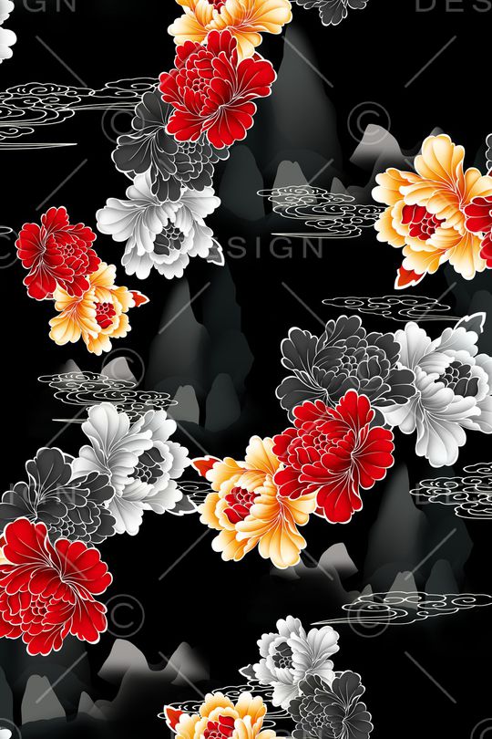 花卉印花华亿平台图片