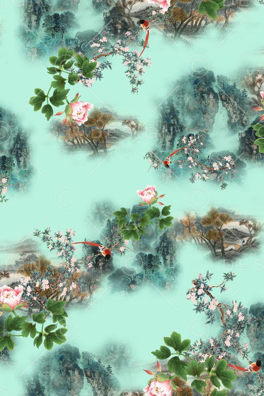 花卉印花华亿平台图片