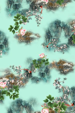 花卉印花华亿平台图片