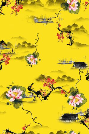 花卉印花华亿平台图片