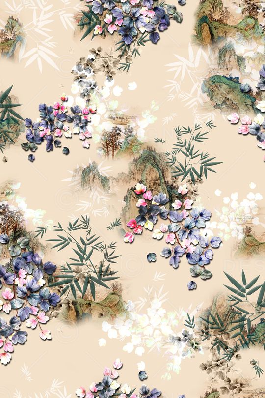 花卉印花华亿平台图片