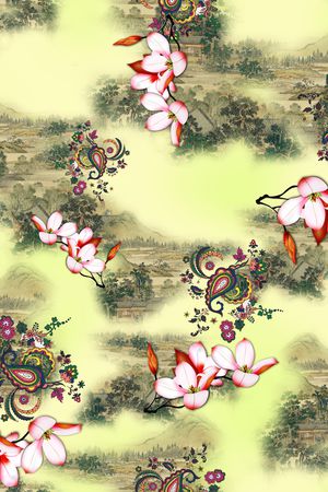 花卉印花华亿平台图片