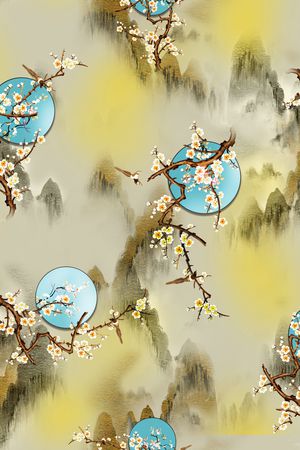 花卉印花华亿平台图片