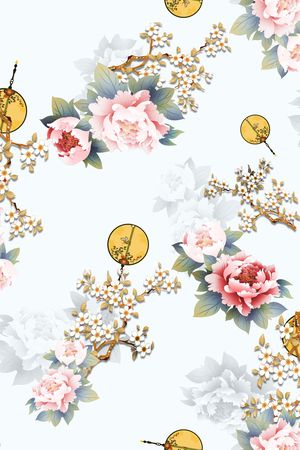 花卉印花华亿平台图片