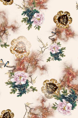 花卉印花华亿平台图片