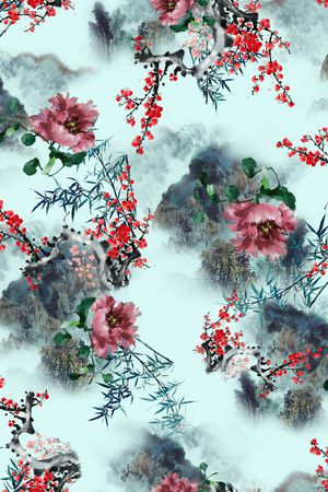 花卉印花华亿平台图片