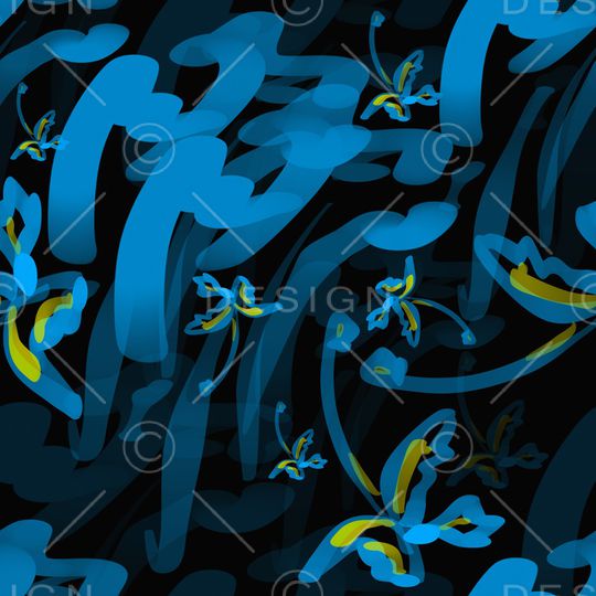 抽象花卉印花华亿平台图片